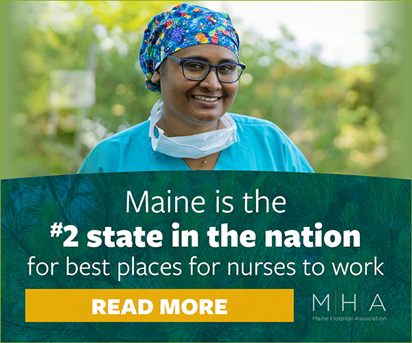 Maine is #2 state inthe nation for best places for nurses to work